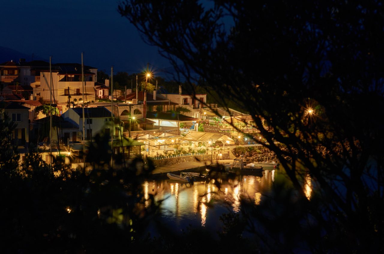 Steni Vala Bay at night, Alonnisos