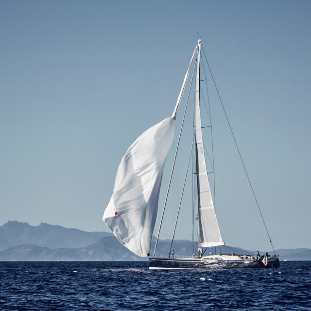 Sailing boat in action